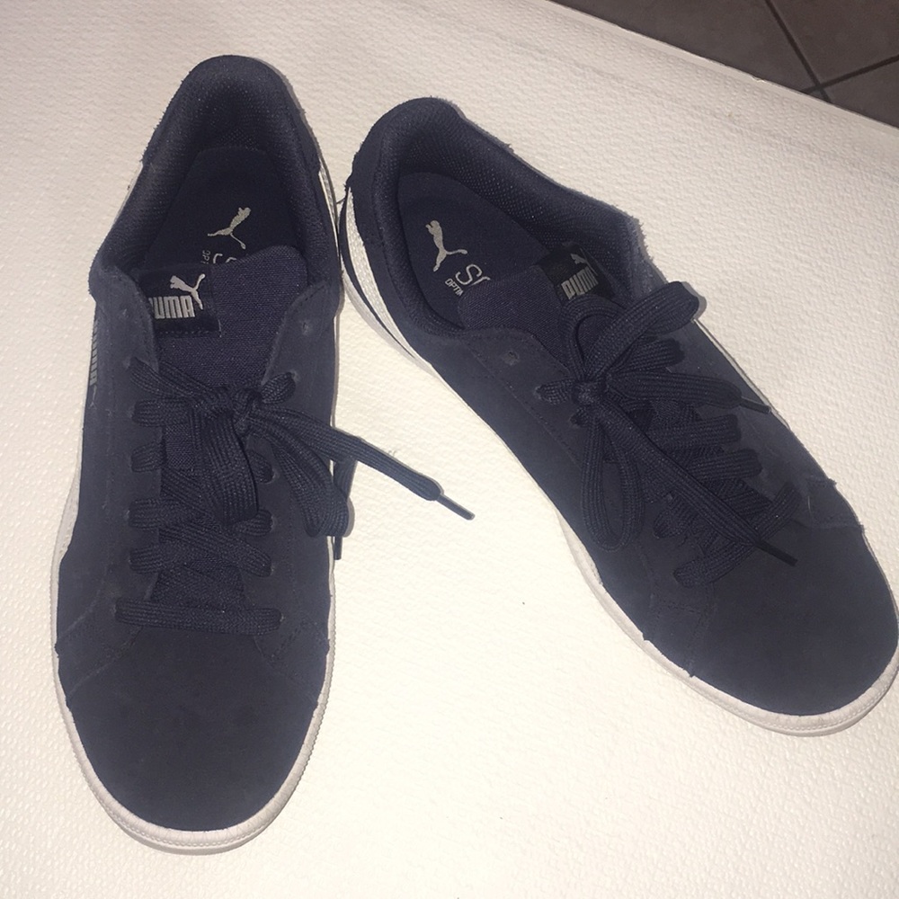 Navy blue puma shoes